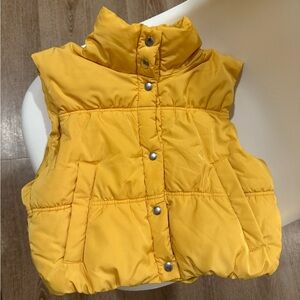 H&M puffer vest women yellow XS